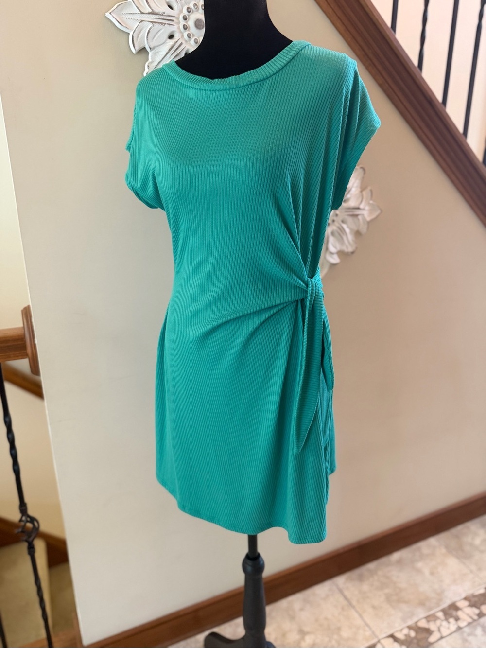 See You Monday Ribbed Side-Tie Mini Dress – XS
